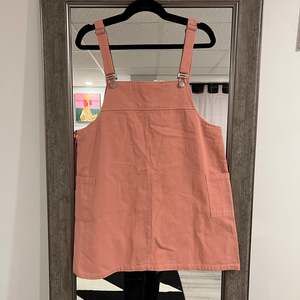 Altar'd State Bubble Gum Pink Pinafore Overall Dress Size Medium NWT